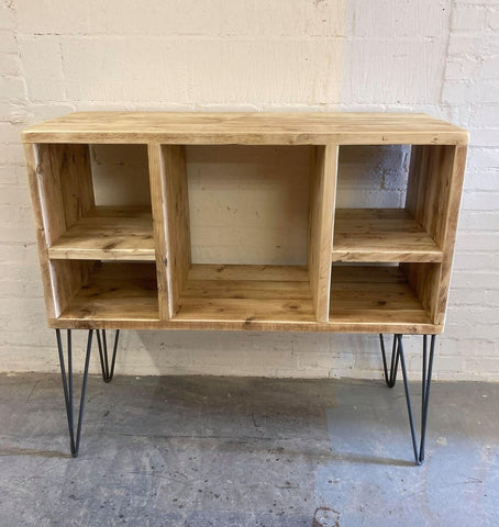 Rustic sideboard / media storage unit on hairpin legs